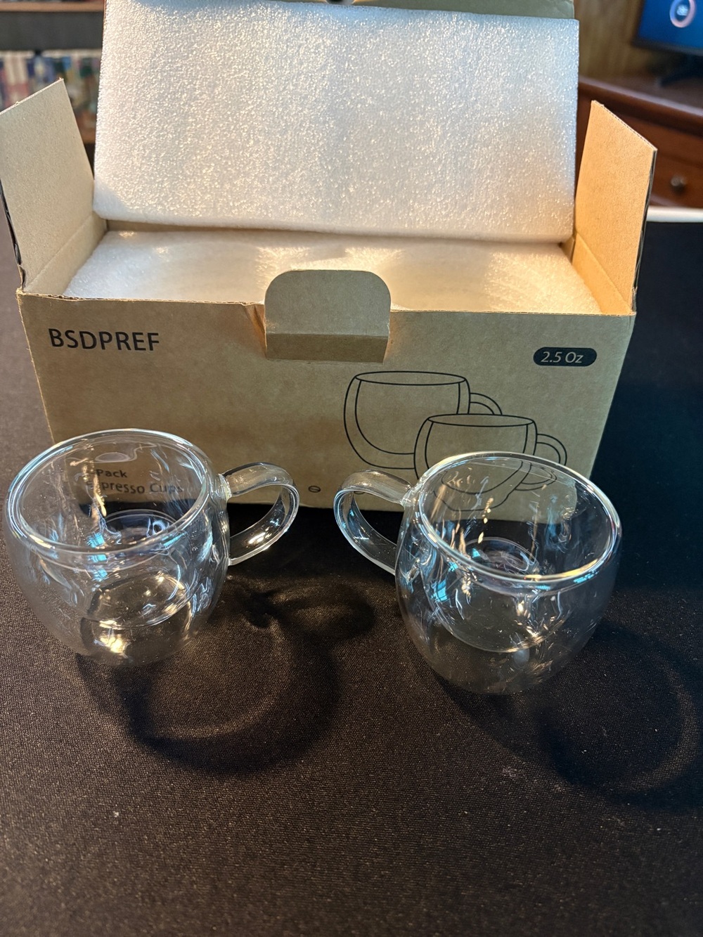 Clear Double Wall Glass Espresso Cups - Set of 2